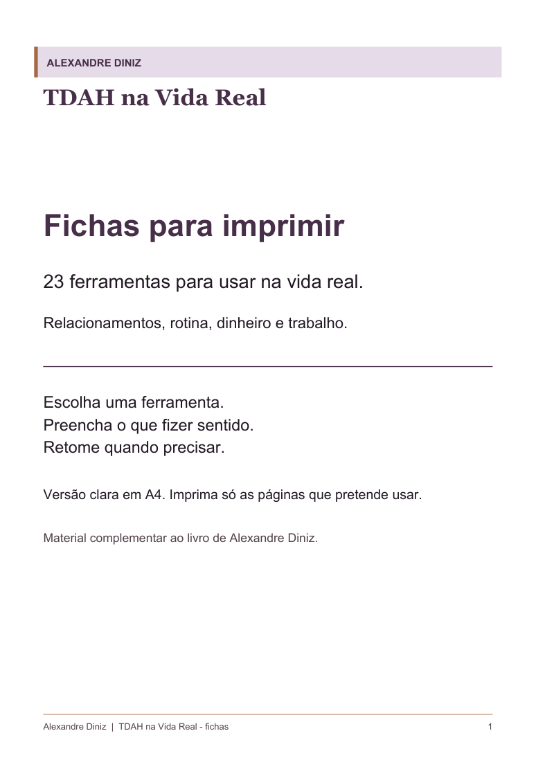 Capa original das fichas para imprimir