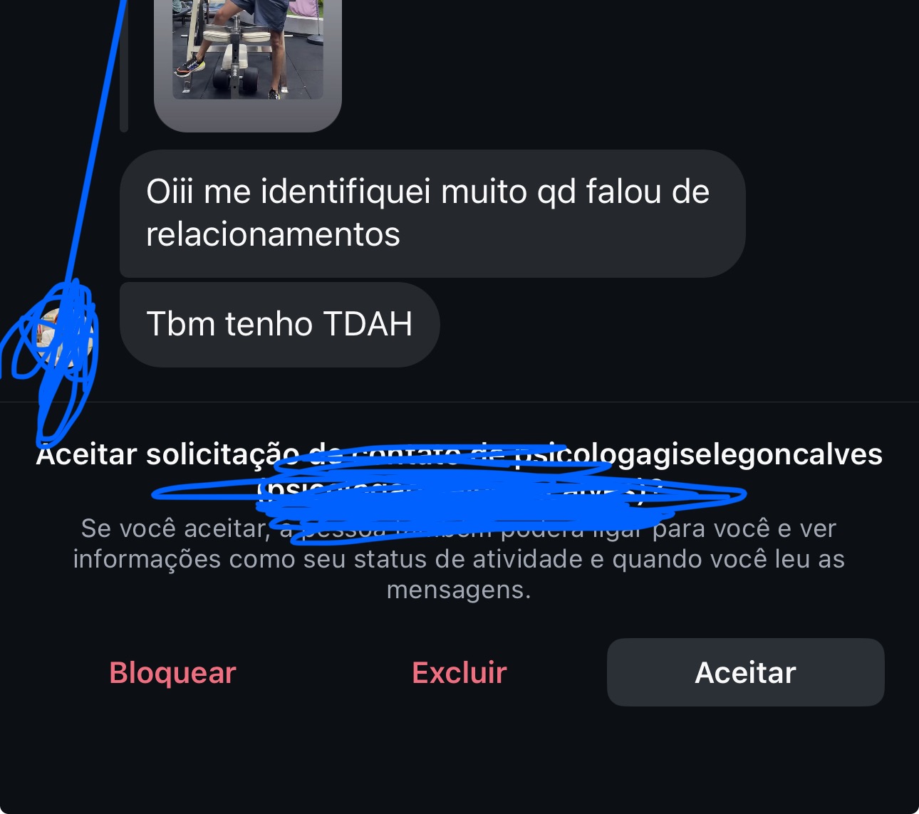 Print original de conversa recebida no Instagram — mensagem 3