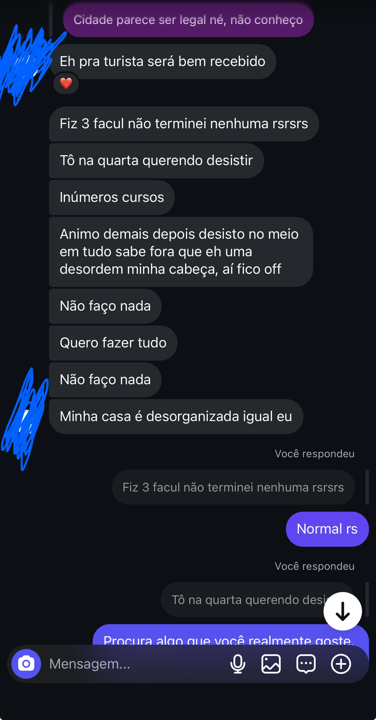 Print original de conversa recebida no Instagram — mensagem 6