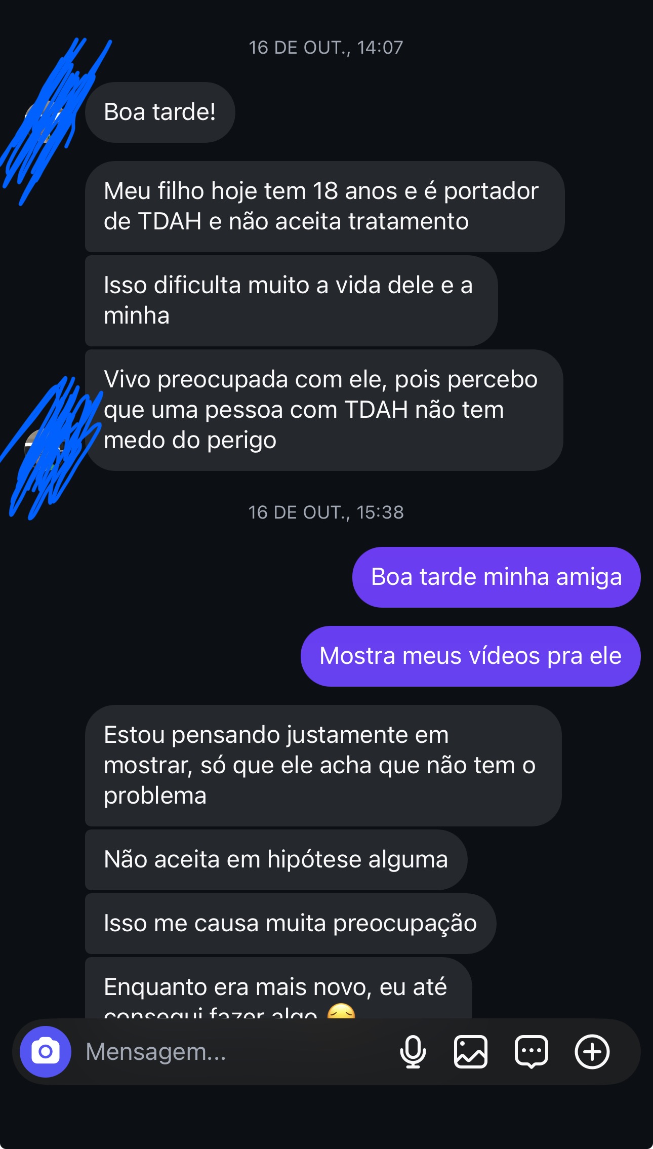 Print original de conversa recebida no Instagram — mensagem 10
